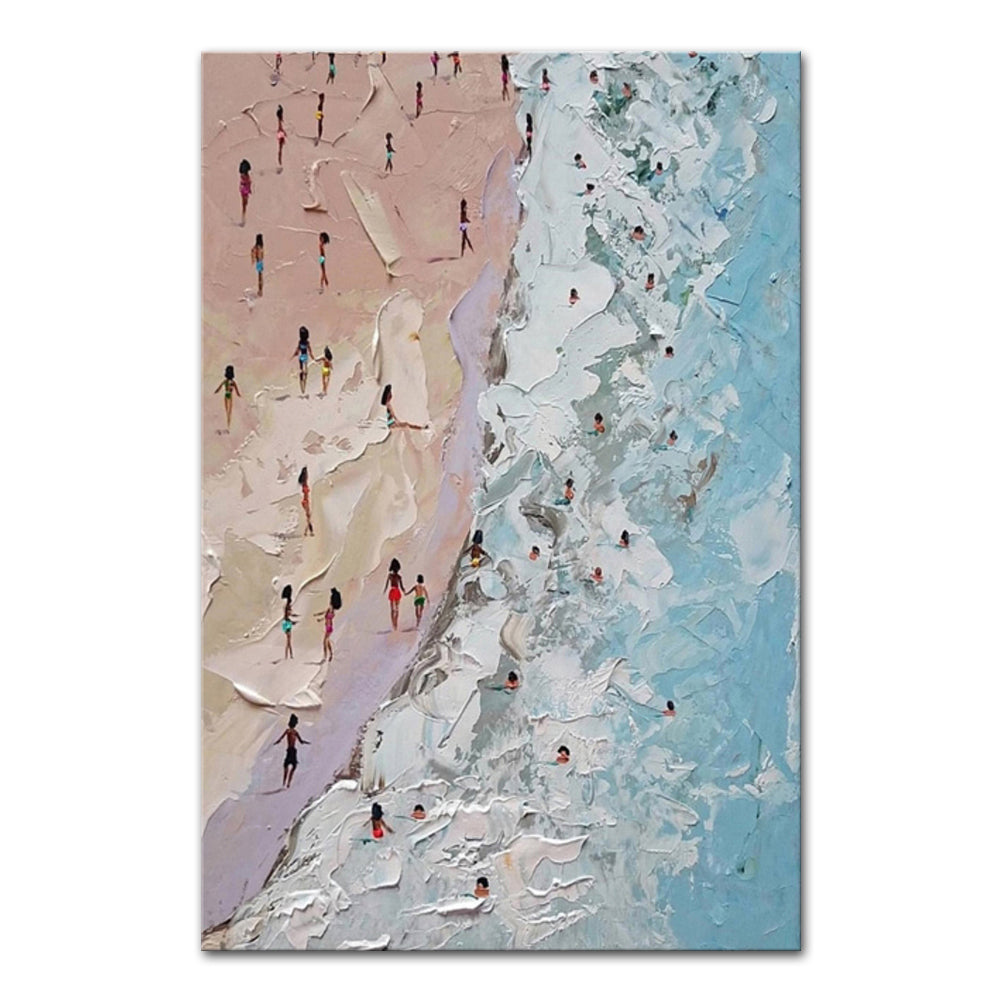 Hand Painted Beach Painting Home Decor Thick Oil Canvas Wall Art