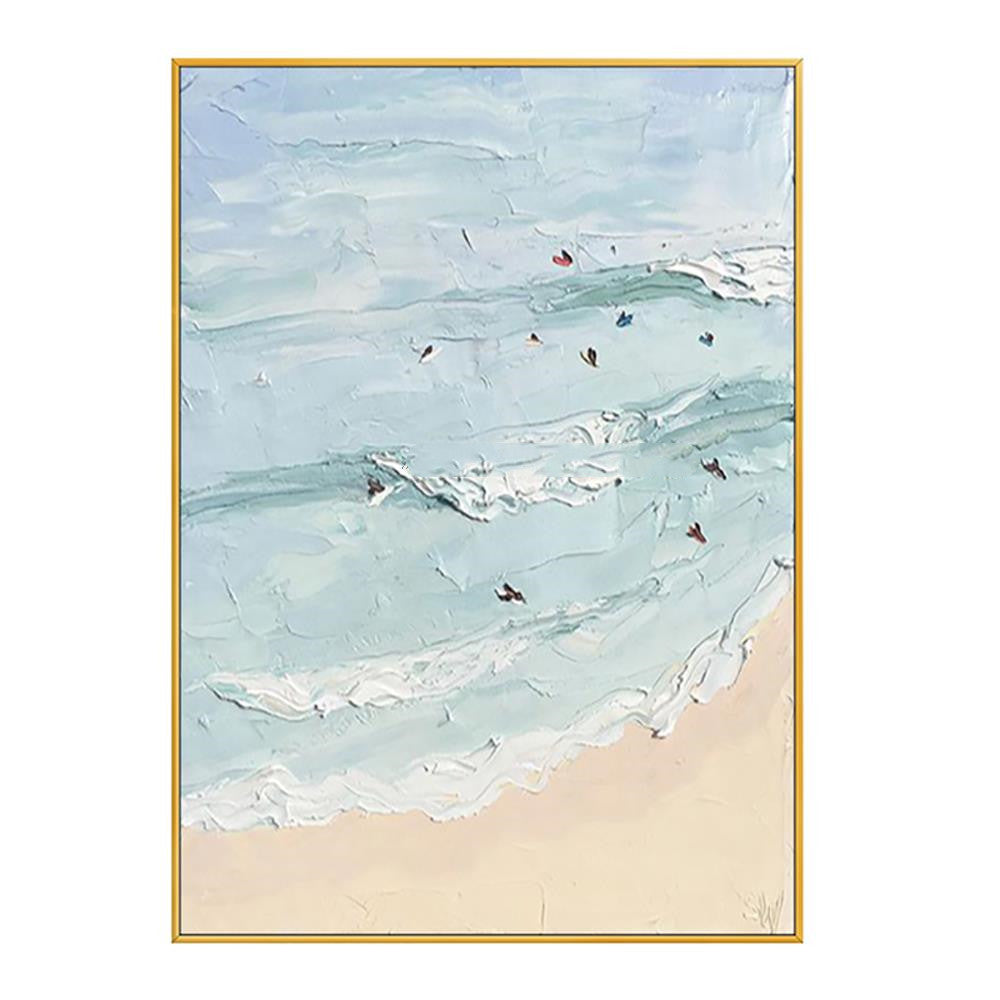 Hand Painted Beach Painting Home Decor Thick Oil Canvas Wall Art