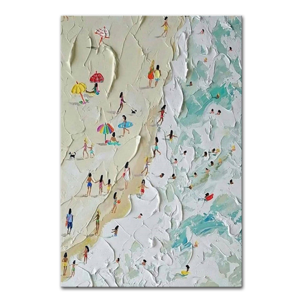 Hand Painted Beach Painting Home Decor Thick Oil Canvas Wall Art