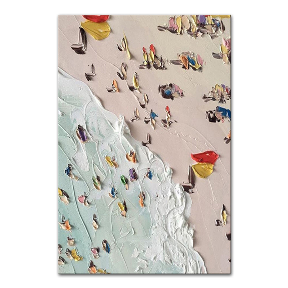 Hand Painted Beach Painting Home Decor Thick Oil Canvas Wall Art