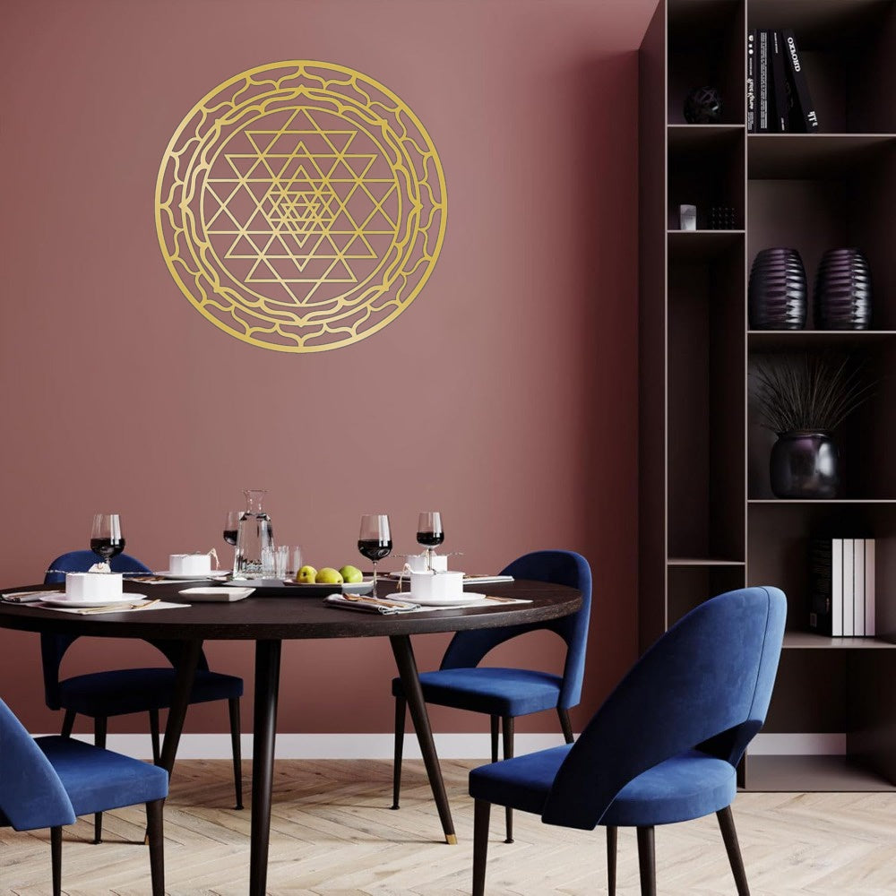 Sacred Geometry Metal Wall Art - Handcrafted Yantra Mandala Decor For Home