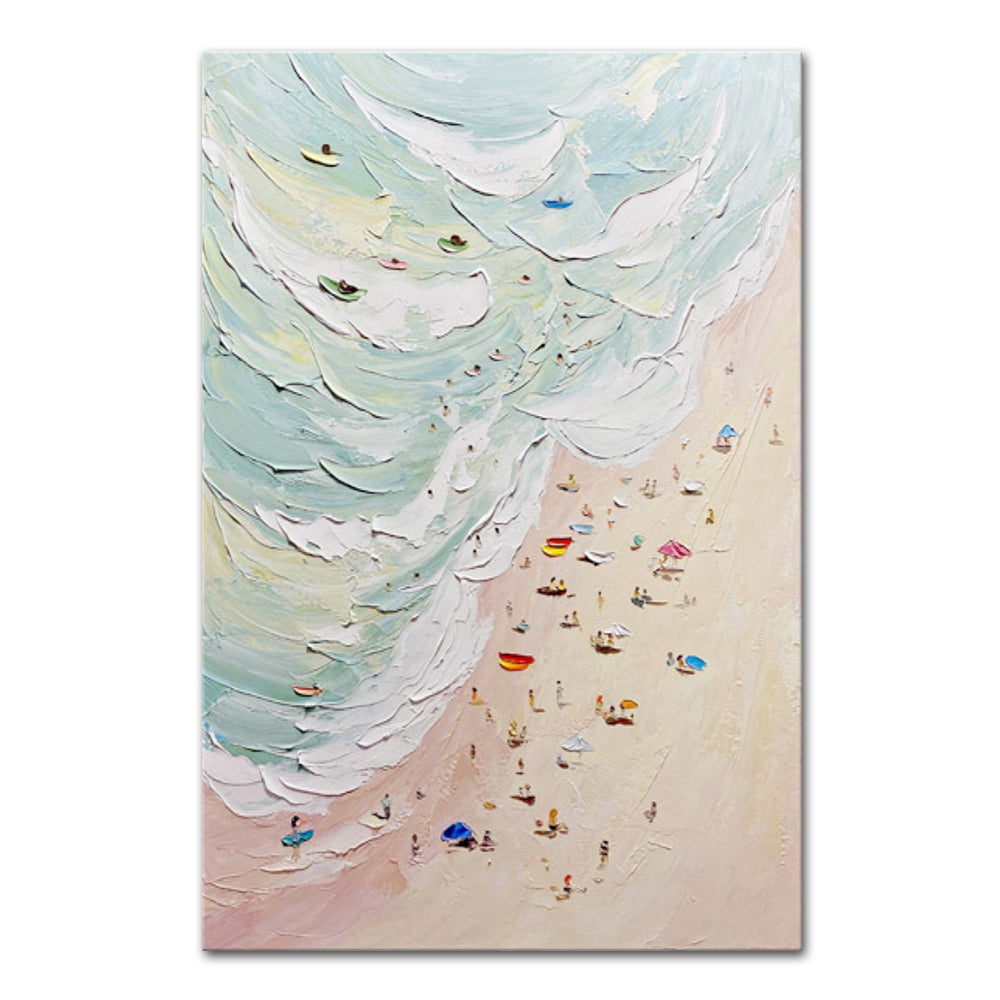 Hand Painted Beach Painting Home Decor Thick Oil Canvas Wall Art