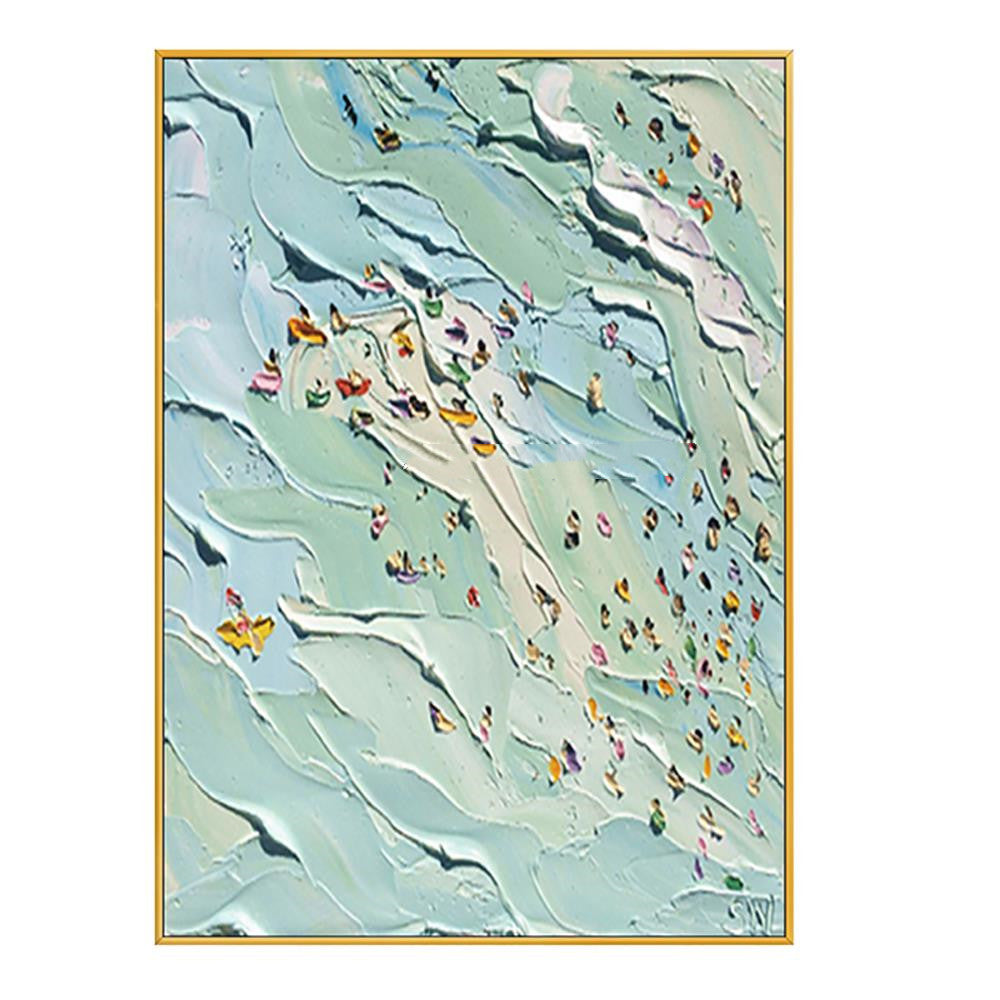 Hand Painted Beach Painting Home Decor Thick Oil Canvas Wall Art