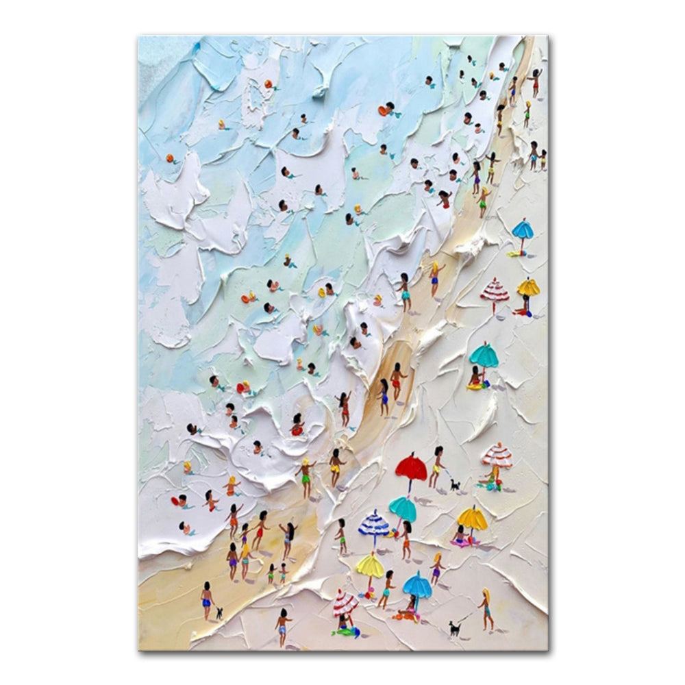 Hand Painted Beach Painting Home Decor Thick Oil Canvas Wall Art