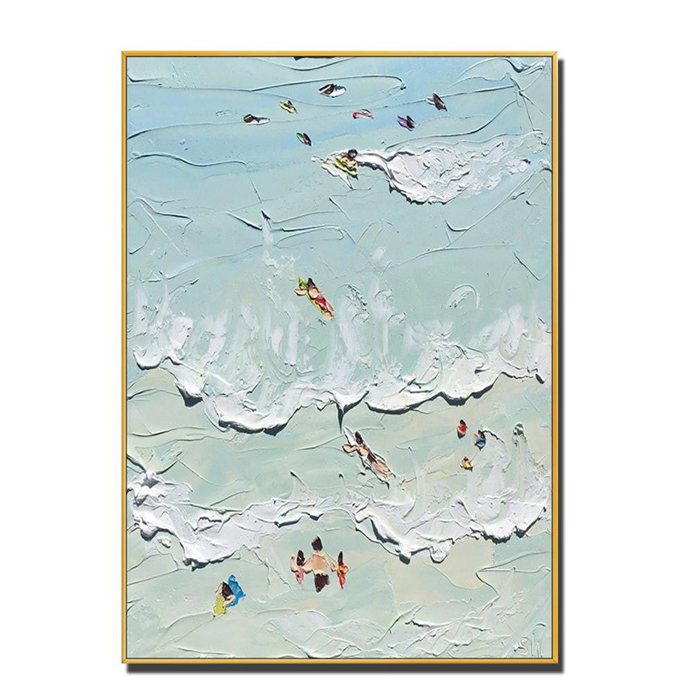 Hand Painted Beach Painting Home Decor Thick Oil Canvas Wall Art